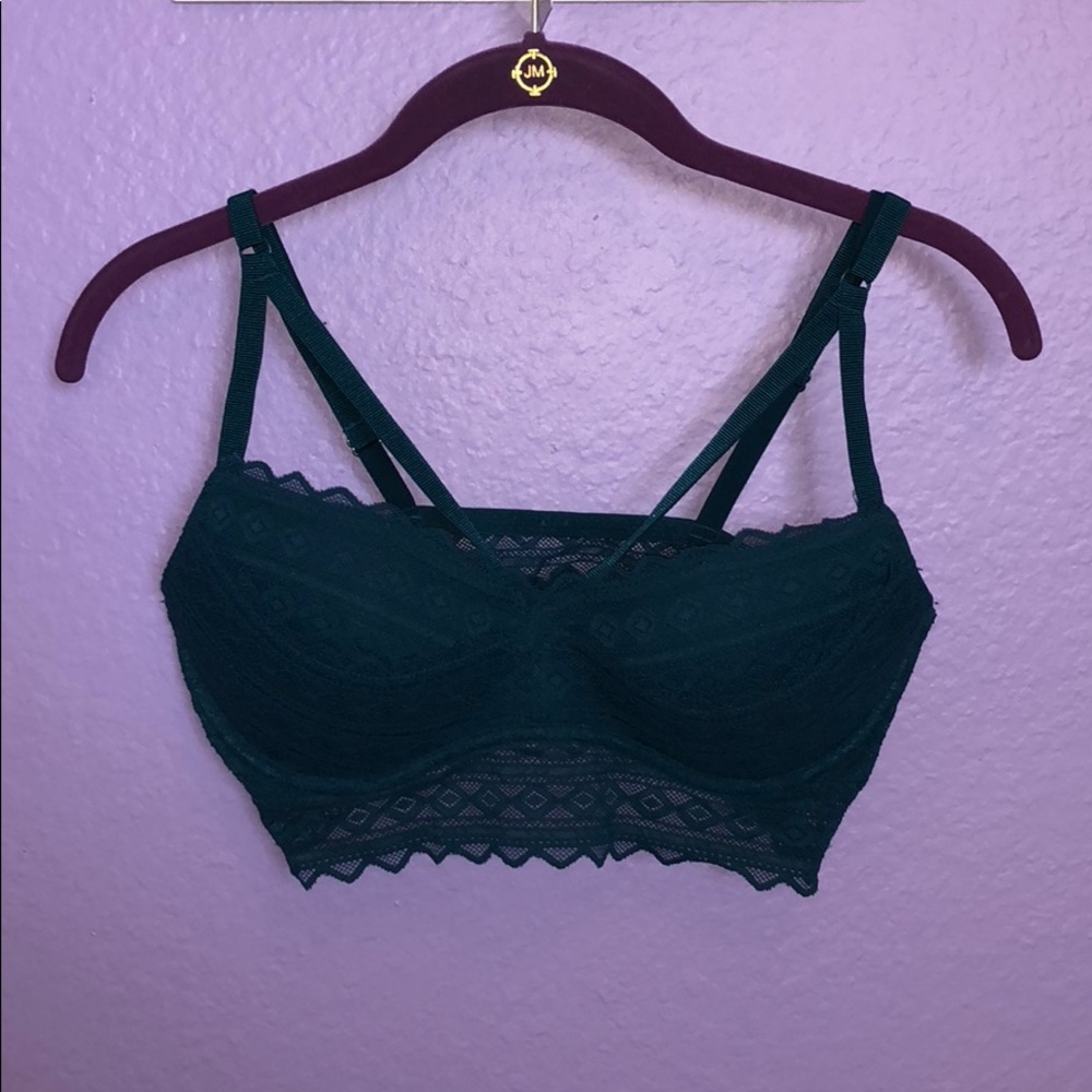 PINK Lace Strappy Bralette, LARGE